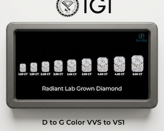 Radiant Cut Lab Grown Diamond | 1.00 to 5.00 CT IGI Certified | Radiant Man Made Diamond | Eco Friendly Diamond For Custom Engagement Ring