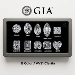 GIA-zertifizierte, im Labor gezüchtete Diamanten, Farbe E, Reinheit VVS1, Diamanten für edlen Schmuck, zertifizierter Diamant in verschiedenen Schliffen für Verlobungsringe