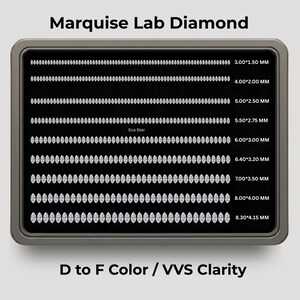 Marquise Cut Lab Grown Diamond | DEF Color, VVS Clarity Loose Stone