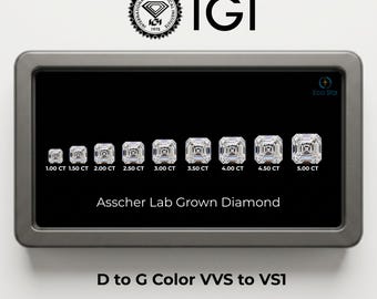 Diamante cultivado en laboratorio con talla Asscher certificado por IGI / Diamante de 0,50 a 5,00 quilates para la fabricación de joyas / Diamante hecho a mano para joyería personalizada