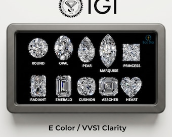 IGI Certified Lab Grown Diamonds, E Color VVS1 Clarity Diamonds, Multiple Shape Certified Diamond For Engagement Ring, Fine Jewelry Diamonds