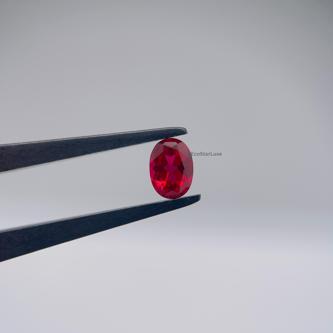 Pigeon Blood Ruby Gemstone | Oval Cut Lab Grown Ruby Stone | Deep Royal ...
