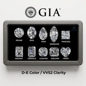 Diamante sintetico certificato GIA, colore D-E, purezza VVS2, diamante per gioielleria di alta qualità, diamante certificato di diverse forme per anello di fidanzamento.