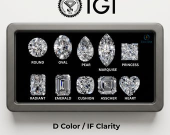 IGI Certified Lab Grown Diamonds, D Color IF Clarity Diamonds, Multiple Shape Certified Diamond For Engagement Ring, Fine Jewelry Diamonds