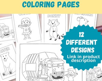 Trash Truck Coloring Pages Pack – 12 Printable Sheets – Big Jack – Instant Download – Kids Activity. Big Jack