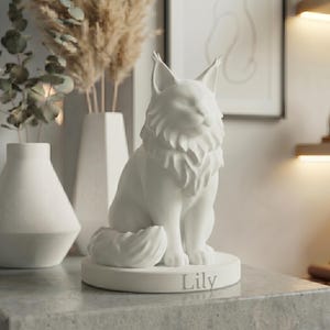 Aangepaste Maine Coon kattenurn | Gepersonaliseerd 3D-geprint huisdiermonument | Aangepaste naam huisdierasdoos | Aandenken sterfgeval