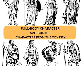 The Odyssey SVG Bundle | Greek Mythology Characters PNG | Homer Classic Art for Shirts & Sublimation Printing