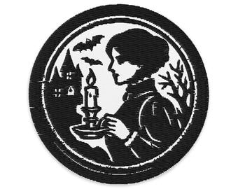 Borduurpatch The Watchful Governess – gotische Victoriaanse opstrijk- en opnaaipatch geïnspireerd op The Turn of the Screw