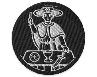 Parche de Manifestación del Mago, inspirado en el Tarot de Marsella, para planchar y coser, con icono medieval bordado.