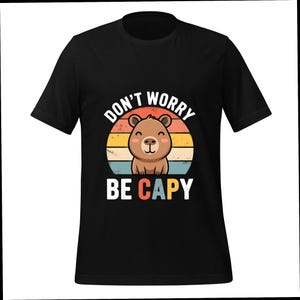 Retro Capybara PNG: Don&#39;t Worry Be Capy - Digital Download