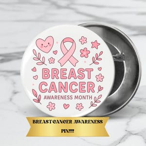 Pink Ribbon Pin: Breast Cancer Awareness Support