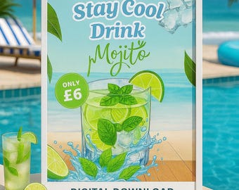 Tropical Mojito Print – Summer Drink Wall Art (Digital Download)