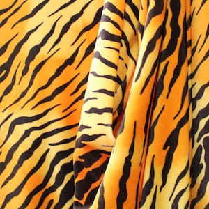 4-Way Stretch Printed Velvet Fabric - Tiger