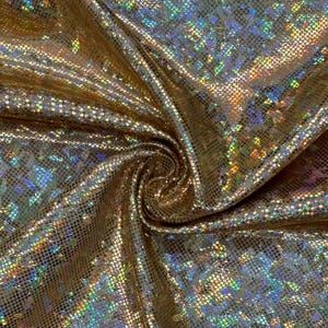 Gold Shattered Glass Spandex - 4-Way Stretch Fabric