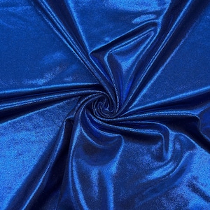 Holografische mystieke spandex stof met stretch in 4 richtingen - blauw/zwart