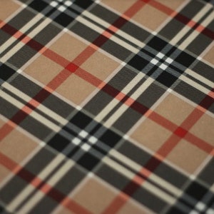 4-Way Stretch Printed Spandex Fabric - Beige New Age Plaid