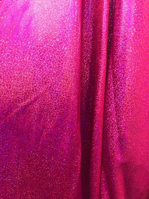 4-Way Stretch Holographic Mystique Spandex Fabric - Red Spandex Pink Mystique