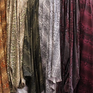 4-Way Stretch Printed Spandex Fabric - Snake Print Multiple Colors