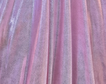 4-Way Stretch Mystique Metallic Spandex Fabric - Light Pink