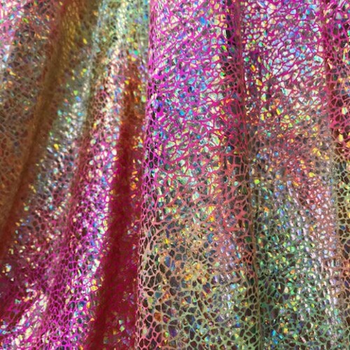 Hot Pink 4-way Stretch Metallic Shattered Glass Spandex Fabric - Etsy