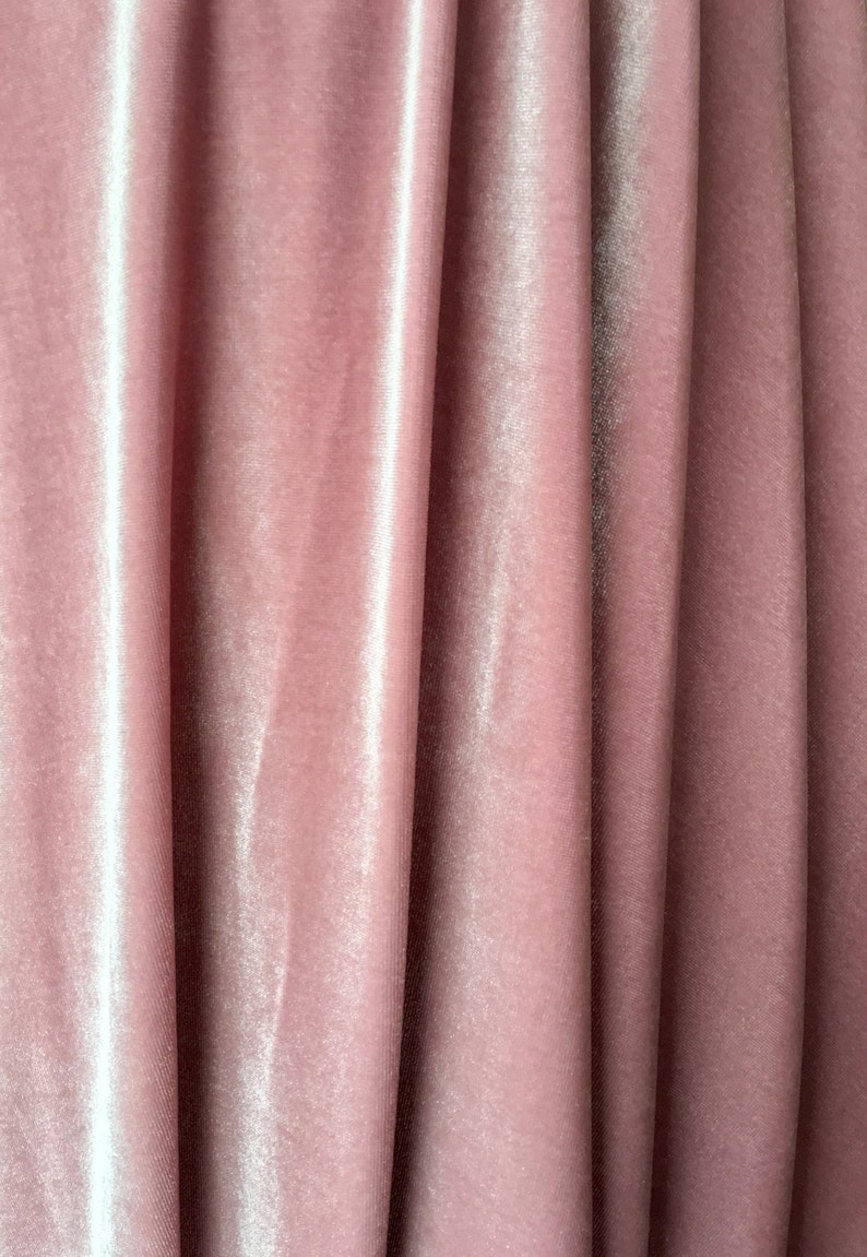 4-Way Stretch Velvet Fabric Dusty Rose image 1