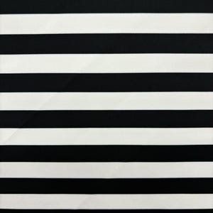 4-Way Stretch White and Black Striped Spandex - 1&quot;  Stripe