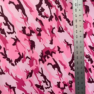 4-Way Stretch Printed Spandex Fabric - Pink Camo