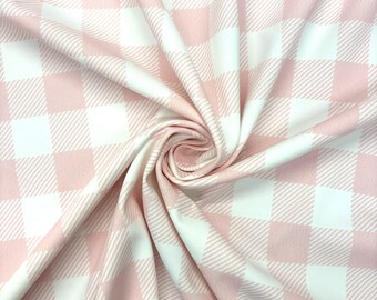 Różowy wzór kratki gingham Spandex