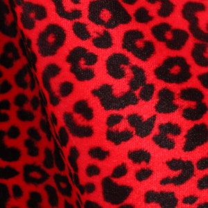 4-Way Stretch Printed Velvet Fabric - Red Cheetah