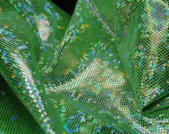 Silver/Lime Shattered Glass Spandex - 4- Way Stretch Fabric