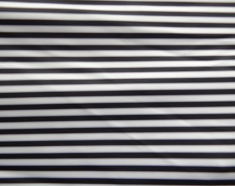 4-Way Stretch White and Black Striped Spandex - Half Inch Stripe