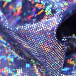 Silver/Purple Shattered Glass Spandex - 4-Way Stretch Fabric