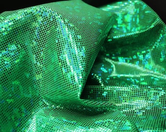 Kelly Green Shattered Glass Spandex - 4- Way Stretch Fabric