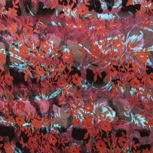 4-Way Stretch Velvet Burnout Fabric -  Dainty Floral