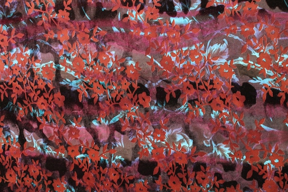 4-Way Stretch Velvet Burnout Fabric -  Dainty Floral