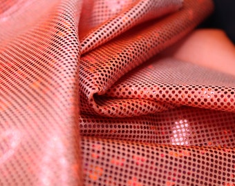 Orange Shattered Glass Spandex - 4-Way Stretch Fabric