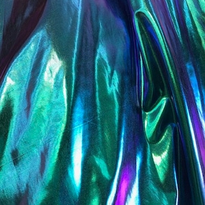 Rainbow Foil Fabric - Etsy