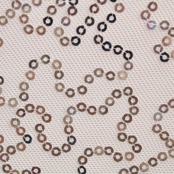 4-Way Stretch Sequin Mesh Fabric - White