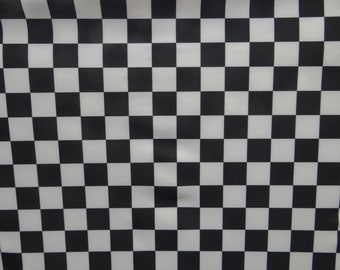 4-Way Stretch Spandex Fabric - Black and White Checkered Print