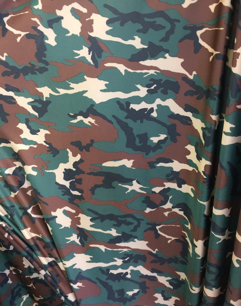 4-Way Stretch Printed Spandex Fabric Original Camo image 1