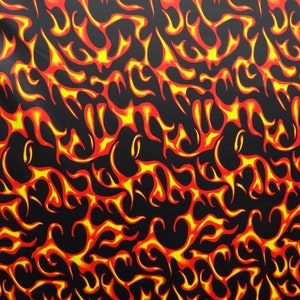 4-Way Stretch Printed Spandex  - Flames