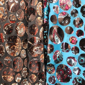 4-Way Stretch Velvet Burnout Fabric - Paisley Dots
