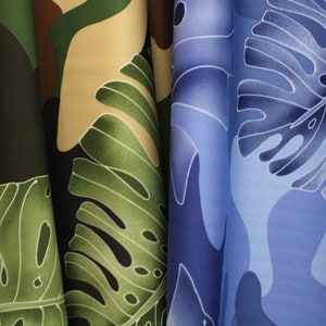 4-Way Stretch Printed Spandex Fabric - Tropical Monstera Leaves Camouflage Background