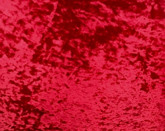 4-Way Stretch Crushed Velvet Fabric - Red