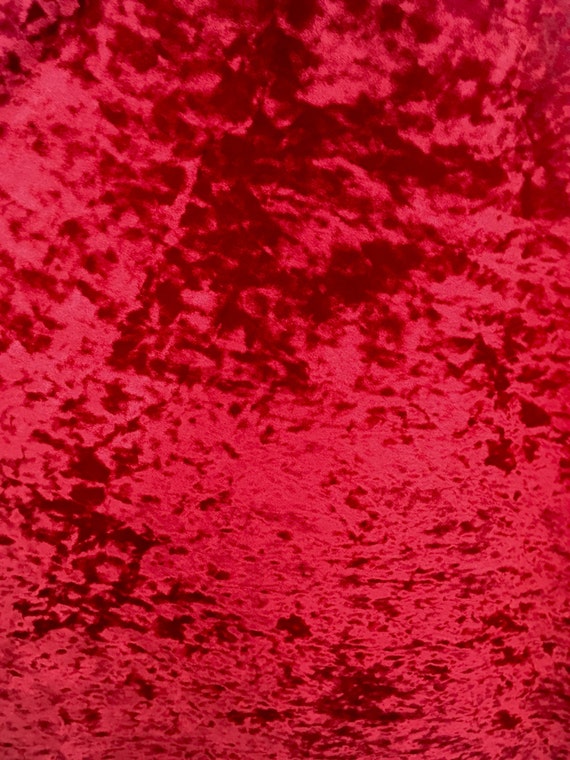 4Way Stretch Crushed Velvet Fabric Red Etsy