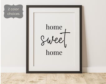 Home Sweet Home Print | Neutral Farmhouse Entryway Wall Art (Instant Download)