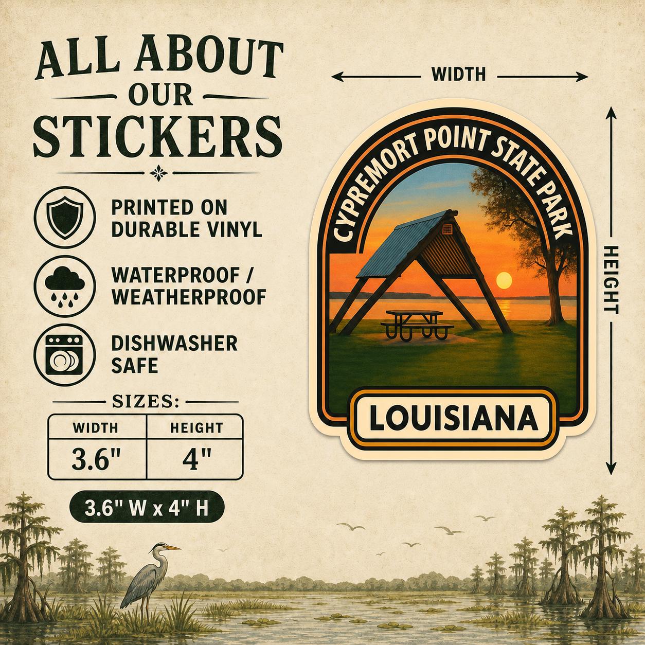 Cypremort Point State Park Sticker: Louisiana RV Travel Souvenir - Etsy