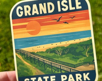 Grand Isle State Park Sticker: Louisiana Travel Souvenir