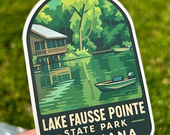 Louisiana State Park Sticker – Lake Fausse Pointe – Waterproof Vinyl Travel Decal – Camping RV Sticker