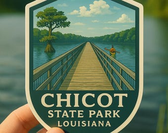 Chicot State Park Sticker – Waterproof Vinyl Decal for Coolers, RVs, Water Bottles & Camping Gear